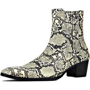 Men Size 12 Chelsea Ankle Boots Leather Snake Boots